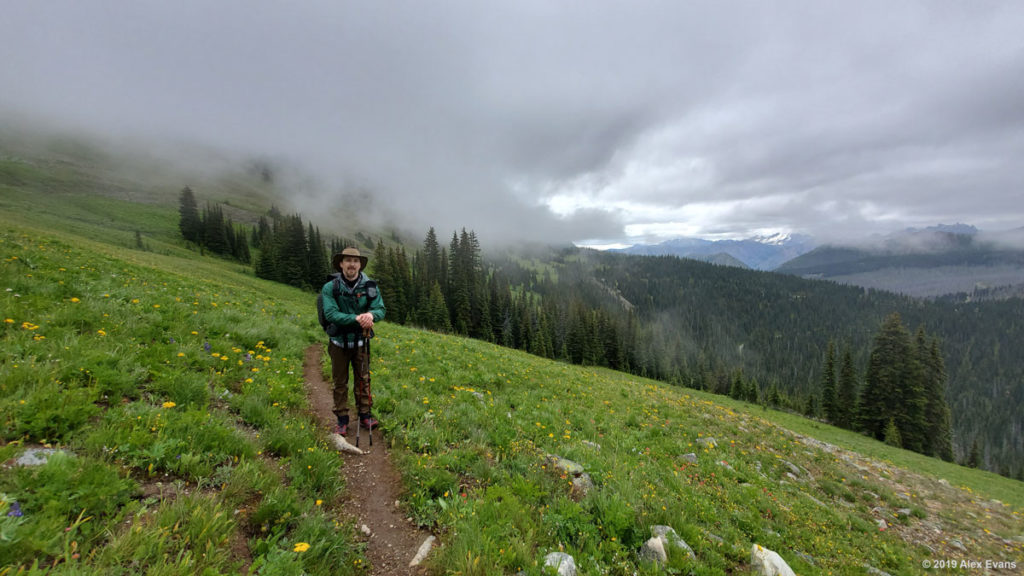 Alex Evans on the PCT near Harts Pass