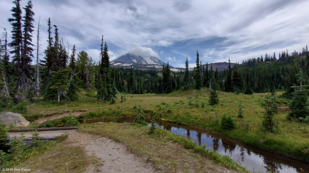 Mt Adams and a stream