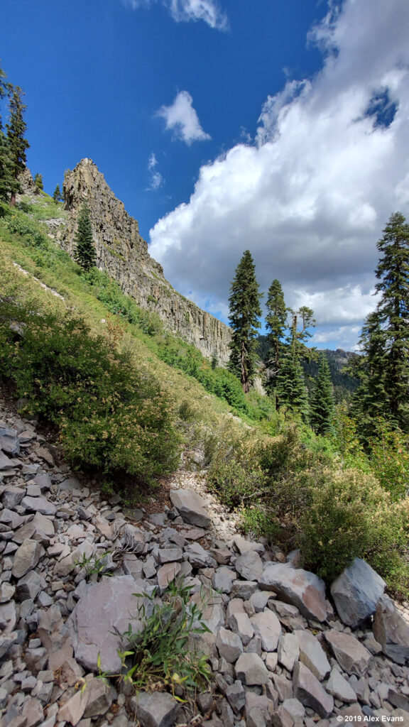 Mountain and clouds above the PCT in California