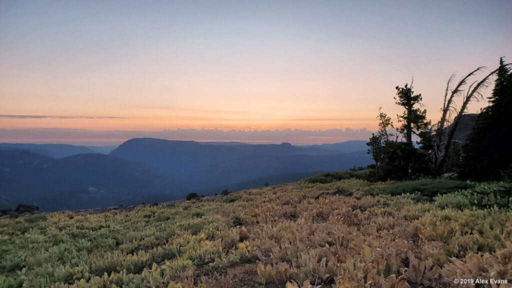 Sunset near Donner Pass on the PCT