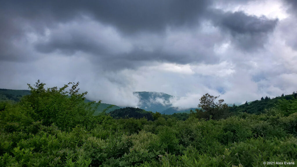 Storm clouds on the Art Loeb Trail